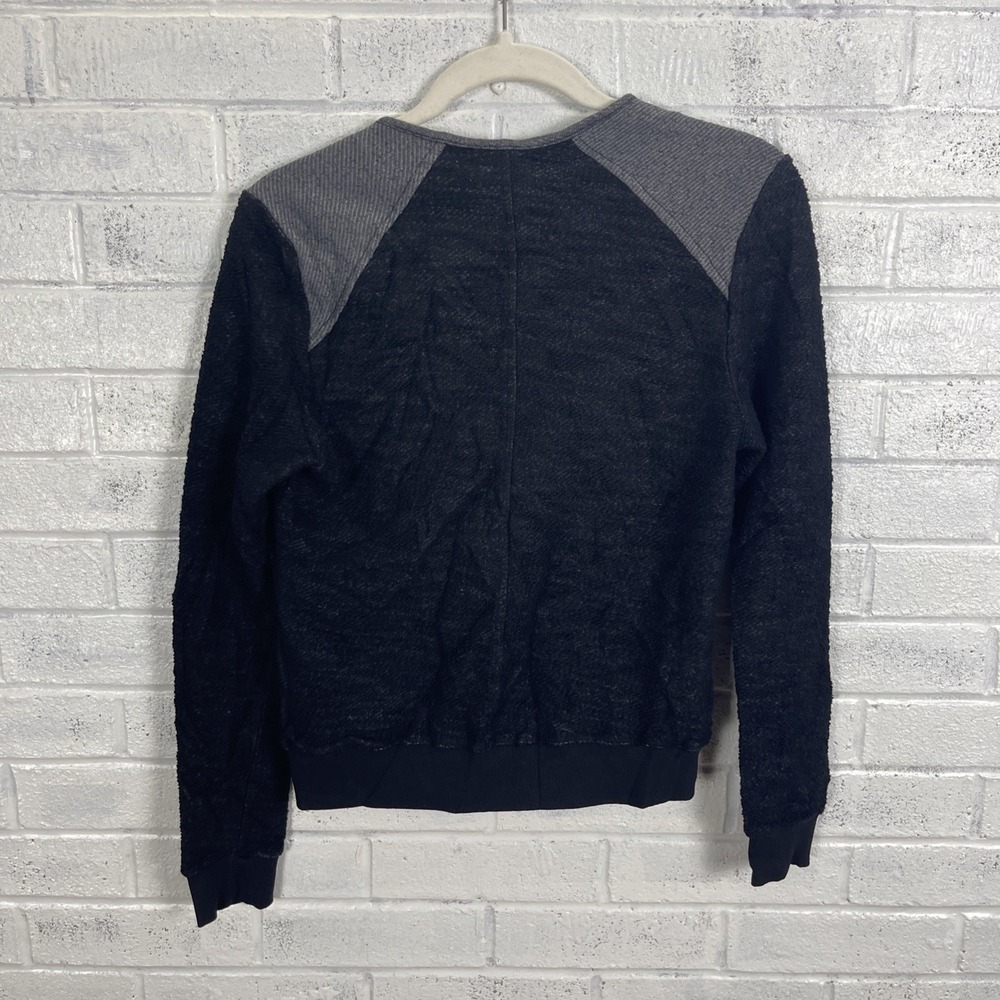 Nation LTD Asymmetric Moto Zip Knit Jacket Womens Size M Soft Black Edgy Casual - Picture 2 of 15